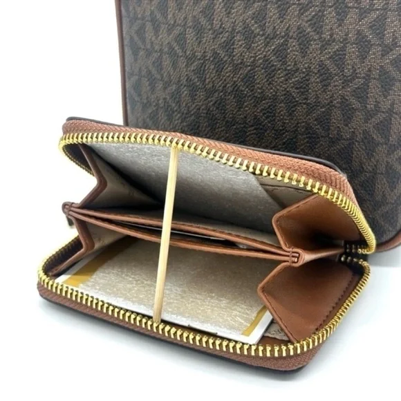 Michael Kors Medium NS Chain Xbody Bag & Jet Set Travel MD ZA Card Case Wallet